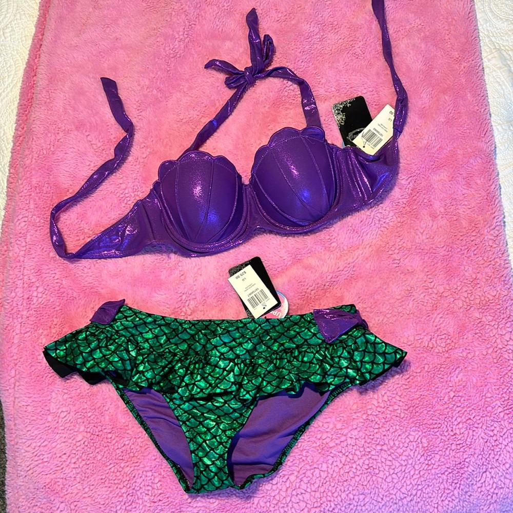 NWT Disney Ariel Mermaid Bikini SZ Large